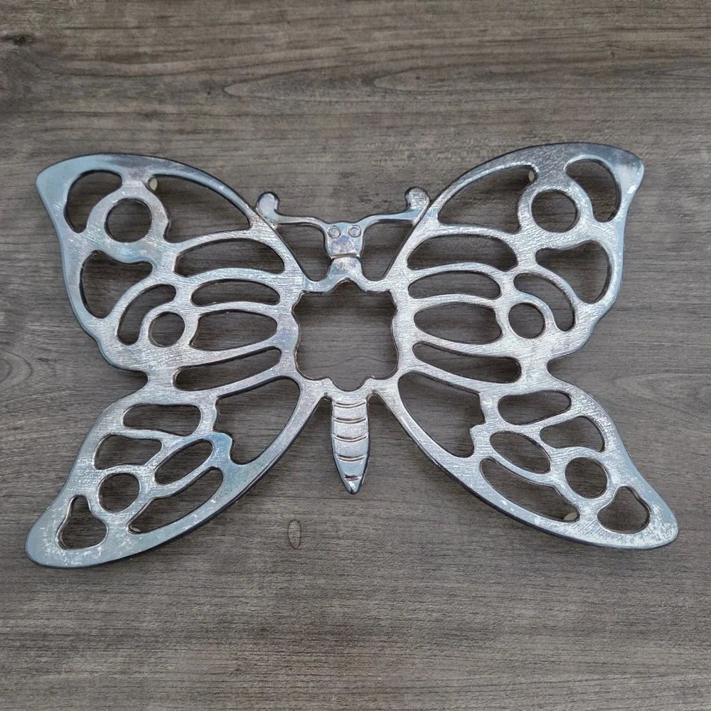 Leonard Trivet Silver Vintage Butterfly Silverplate Kitchen Decor Table Hot Pot